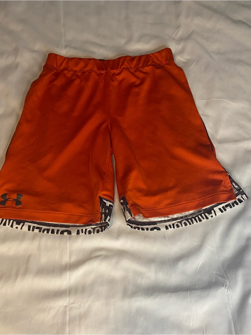 Under Armour Orange Athletic Boys' Shorts with Branded Trim